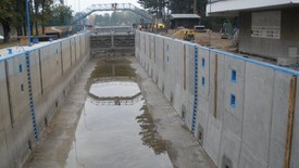 VD Nymburk-rekonstrukce zdí plavební komory, rok realizasce 2008-2009