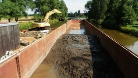 Brandýs nad Labem 2014 odstranění nánosů v plavebním kanále