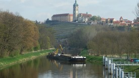 Vltava geodetický průzkum 2015 odebrání kontrolních vzorků sedimentů